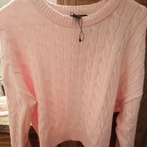 Pink Cable Knit Sweater